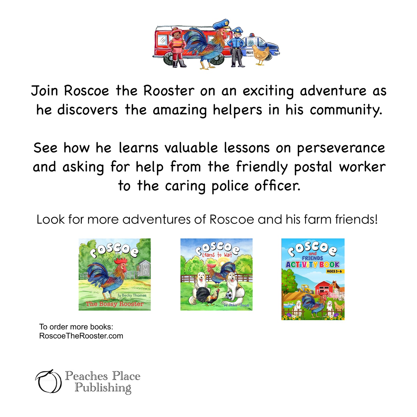 NEW BOOK!…Roscoe and Community Helpers Never Give Up