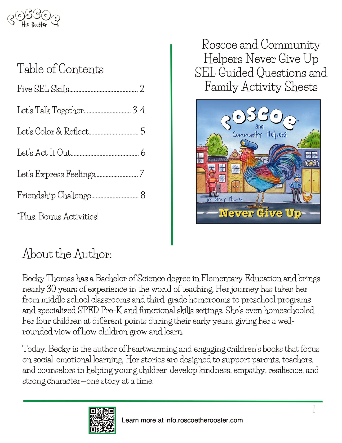 SEL Guide for Roscoe and Community Helpers Never Give Up (PDF)