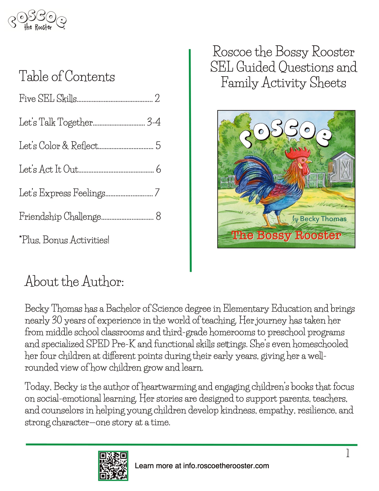 SEL Guide for Roscoe the Bossy Rooster (PDF)