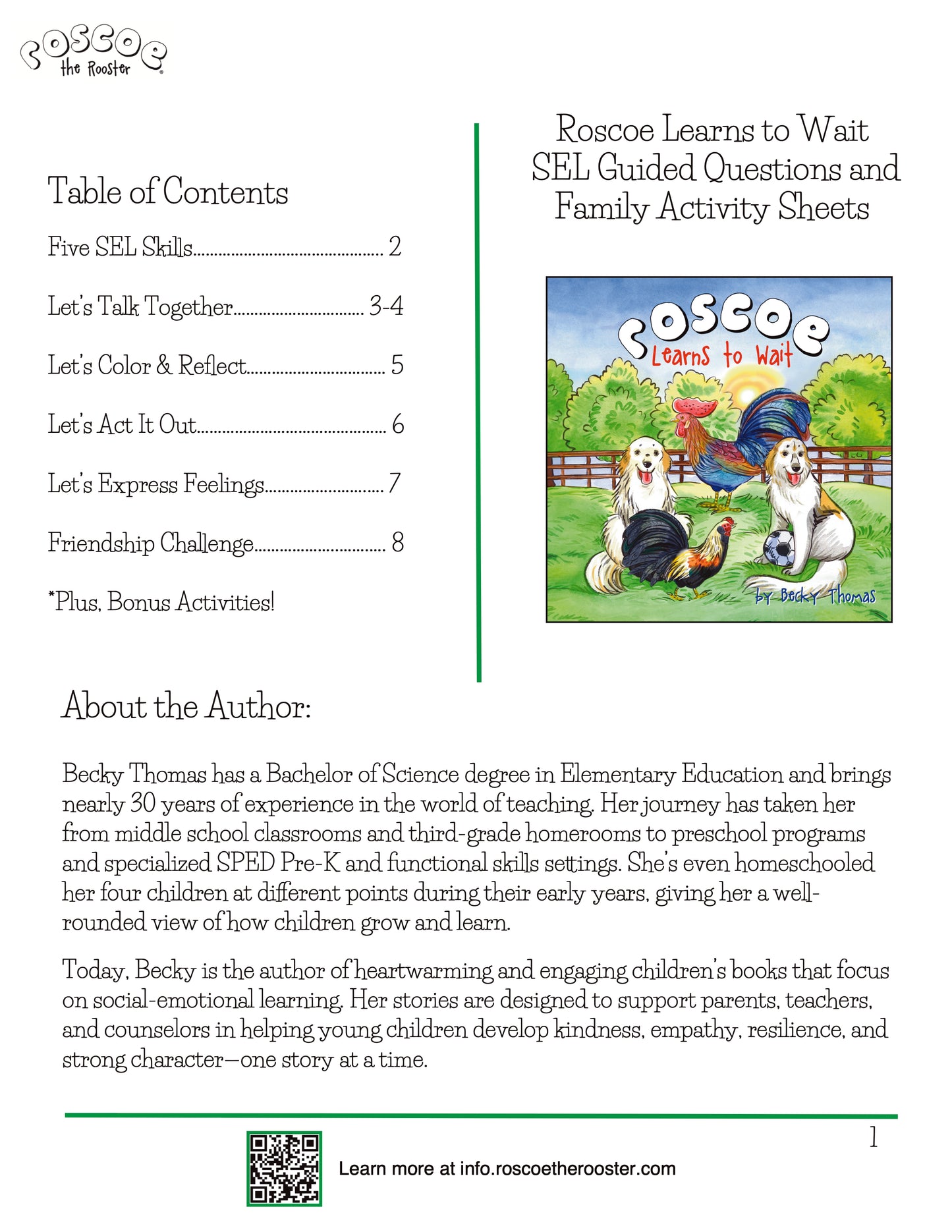 SEL Guide for Roscoe Learns to Wait (PDF)